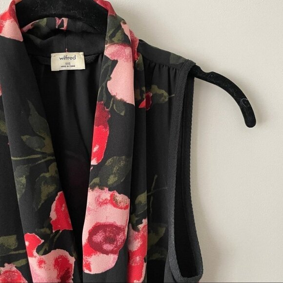 ARITZIA Wilfred Sabine Black Floral Babydoll Dress Womens XXS - Picture 4 of 7